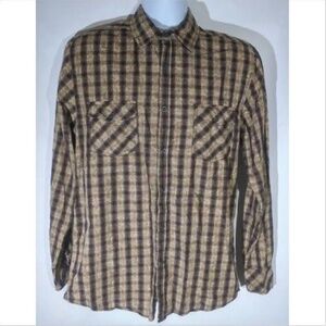 Blue Pronto Uomo Men's Shirt Medium Gold Striped